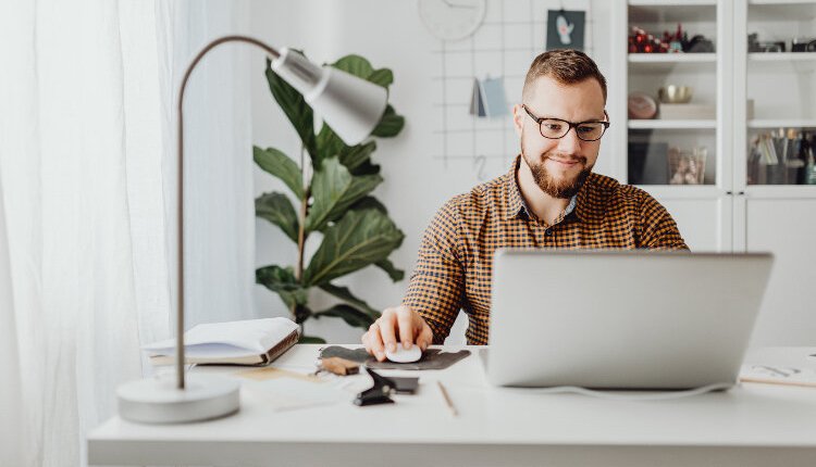 Man using laptop